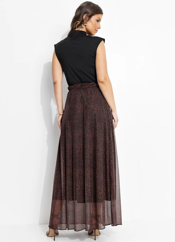 Quintess - Saia Marrom em Tule com Elastano 5