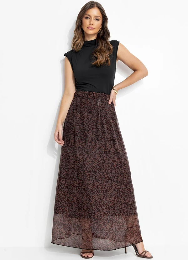 Quintess - Saia Marrom em Tule com Elastano 6