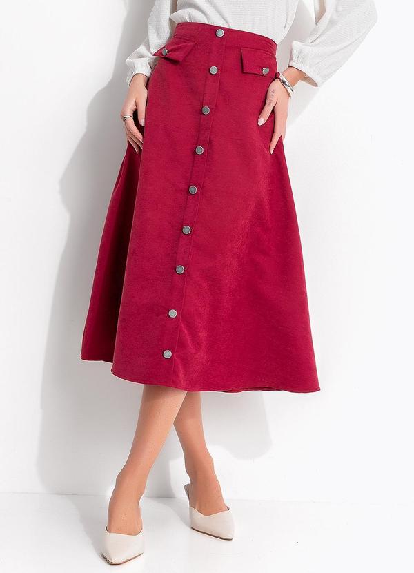 Saia Marsala em Nylon Suede