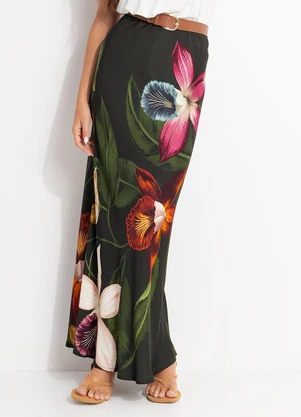 Farm - Saia Maxi Orquídeas Verde - FARM