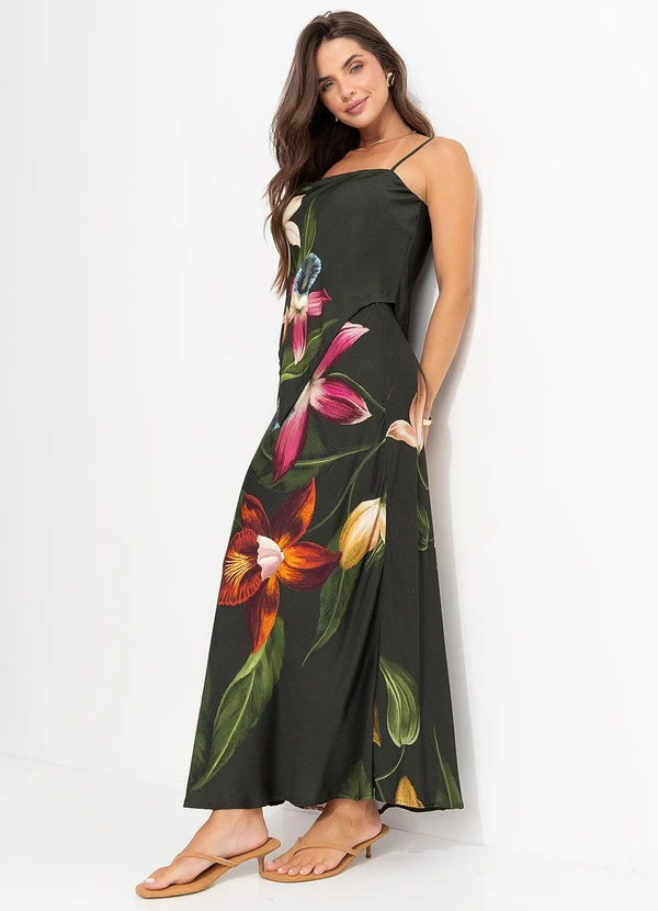 Farm - Saia Maxi Orquídeas Verde 3