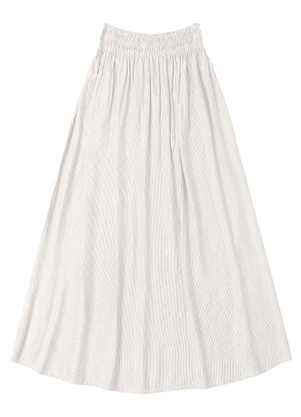 Endless - Saia Midi Feminina Cós com Elástico Bege - ENDLESS