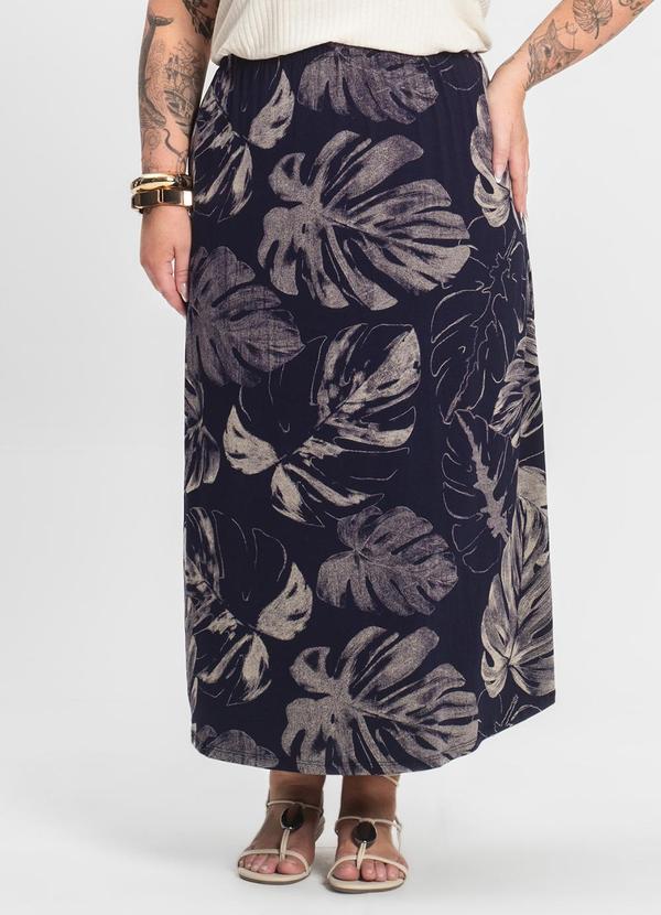 Select - Saia Midi Plus Size Azul