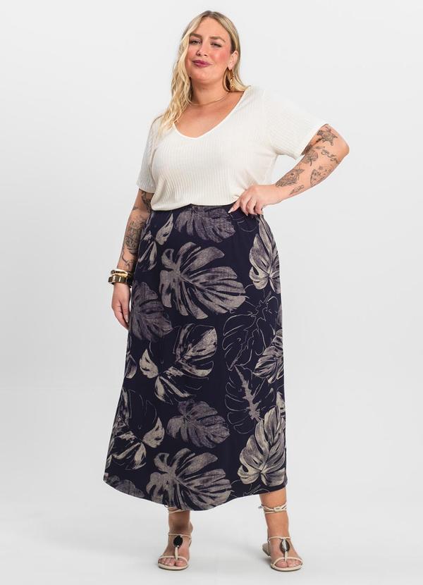 Select - Saia Midi Plus Size Azul 3