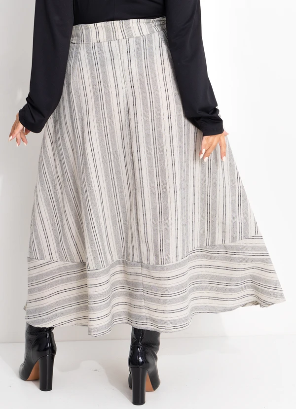 Quintess - Saia Natural em Linho Fio Tinto 7