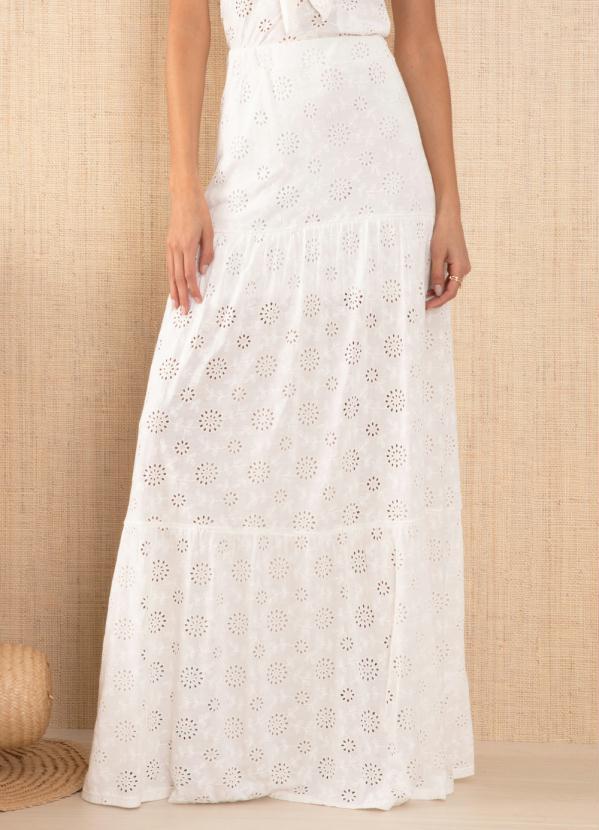 Quintess - Saia Off White Longa com Camadas 2