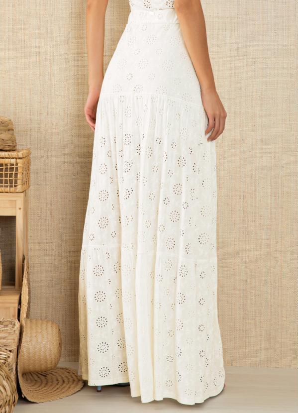 Quintess - Saia Off White Longa com Camadas 3