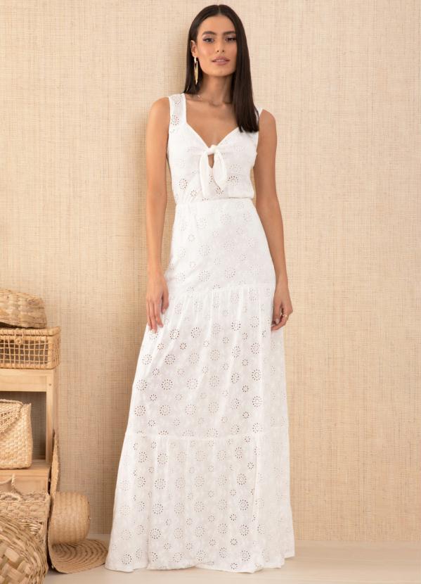 Quintess - Saia Off White Longa com Camadas 4