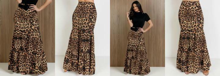 Saia Ona Marrom com Franzido