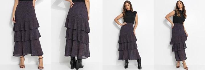 Saia Po Abstrato em Malha Plissada