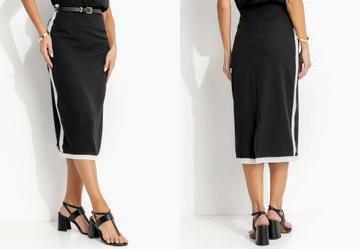 Saia Preta em Crepe Plano