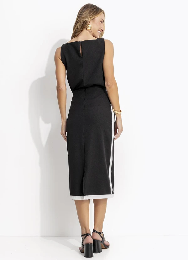 Quintess - Saia Preta em Crepe Plano 6