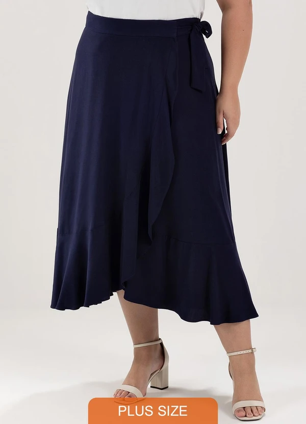 Principessa - Saia Pareô em Viscose Marinho Milena 5