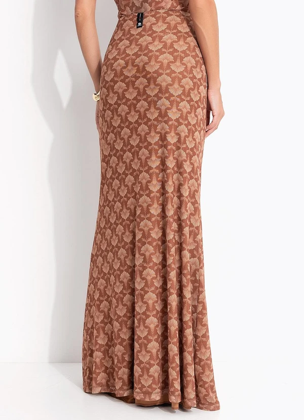 Colcci - Saia Tule Estampado Marrom 2