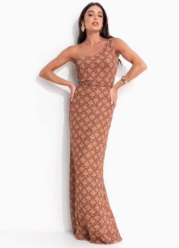 Colcci - Saia Tule Estampado Marrom 3