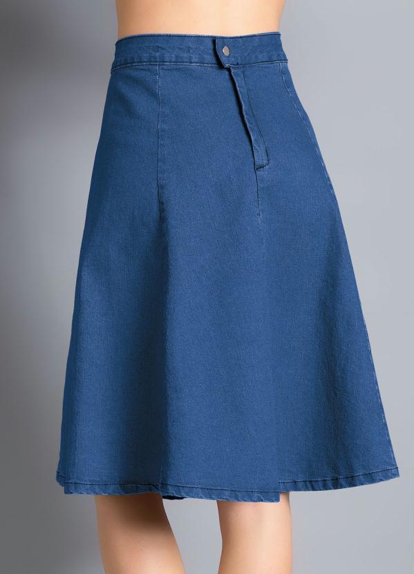 Outlet - Saia Jeans Claro Evasê 7