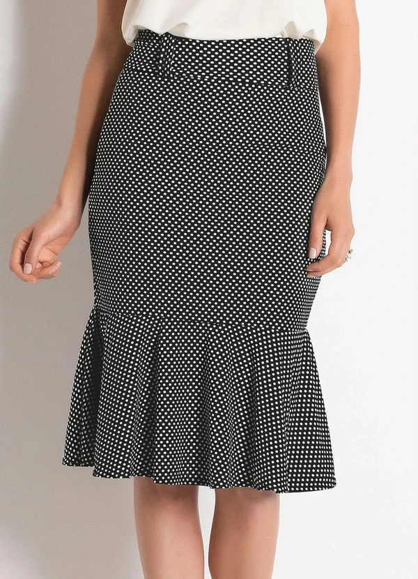 Rosalie - Saia Midi Sino  Poá