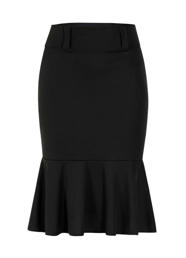 Rosalie - Saia Midi Trompete Preta 10