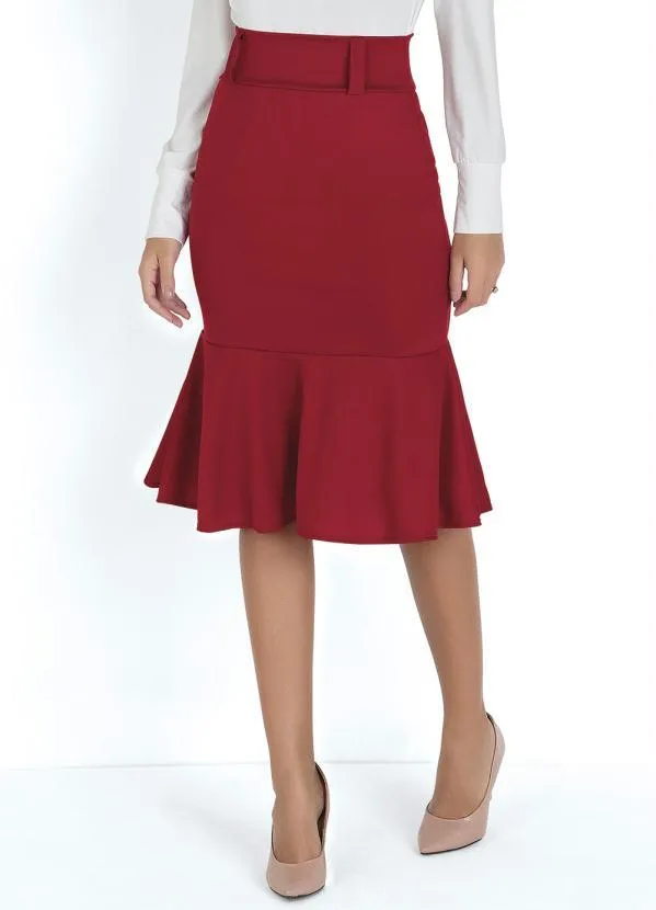 Rosalie - Saia Peplum Vermelha