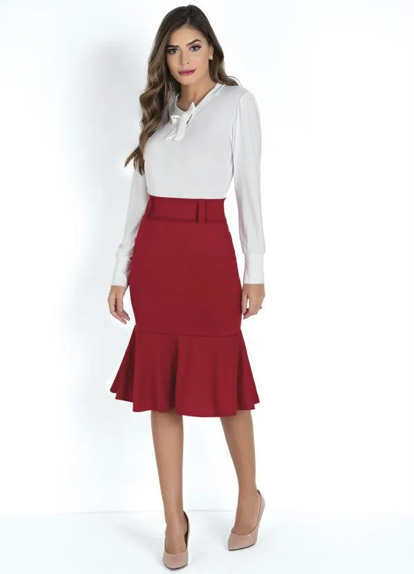 Rosalie - Saia Peplum Vermelha 2