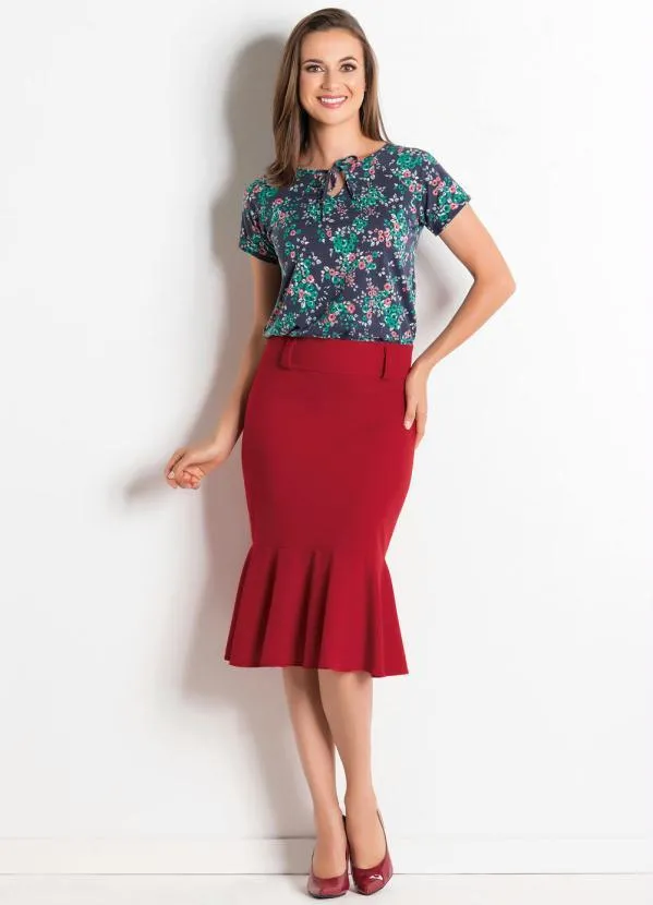 Rosalie - Saia Peplum Vermelha 5