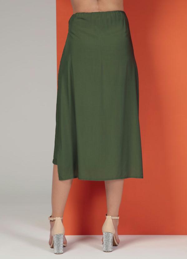 Quintess - Calça Saia Verde com Sobreposição e Amarração 2