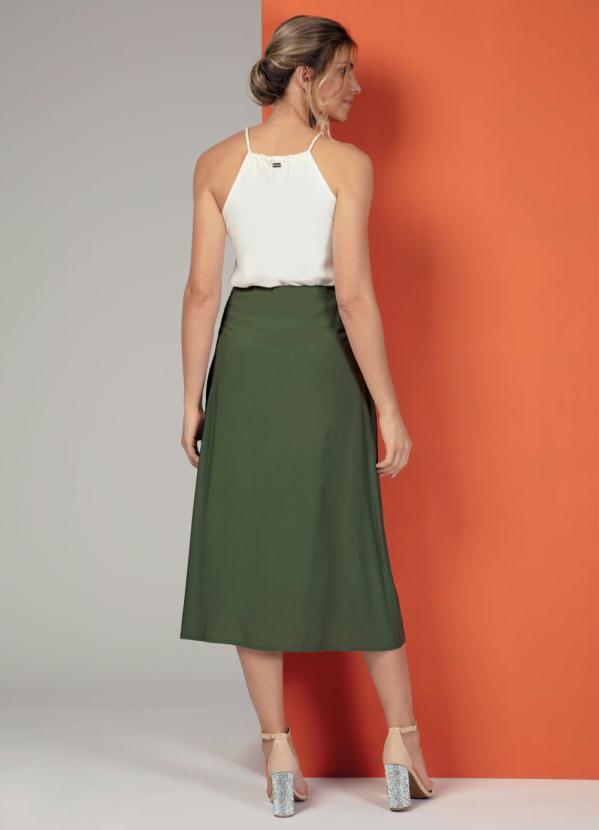 Quintess - Calça Saia Verde com Sobreposição e Amarração 5