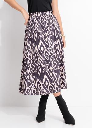 Saia (Animal Print) em Malha Fria
