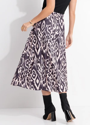 Quintess - Saia Animal Print em Malha Fria - QUINTESS