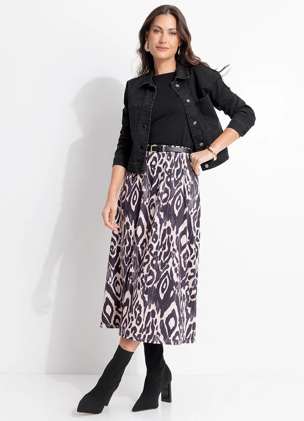 Quintess - Saia Animal Print em Malha Fria 3