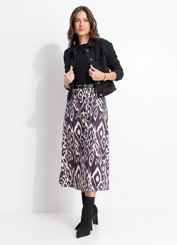 Quintess - Saia Animal Print em Malha Fria 6