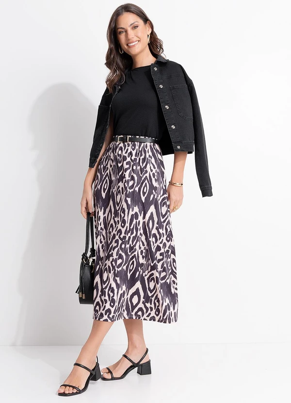 Quintess - Saia Animal Print em Malha Fria 7