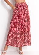 Saia Animal Print em Malha Plissada