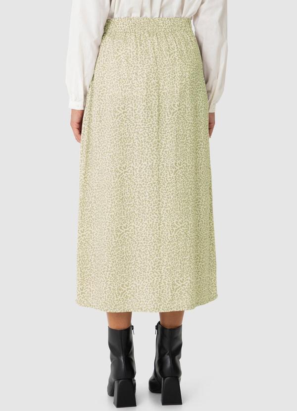 Malwee - Saia Animal Print Mídi Evasê Assimétrica Bege 2