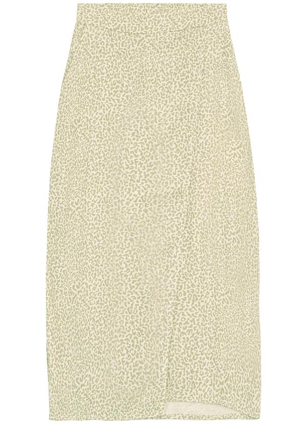 Malwee - Saia Animal Print Mídi Evasê Assimétrica Bege 5