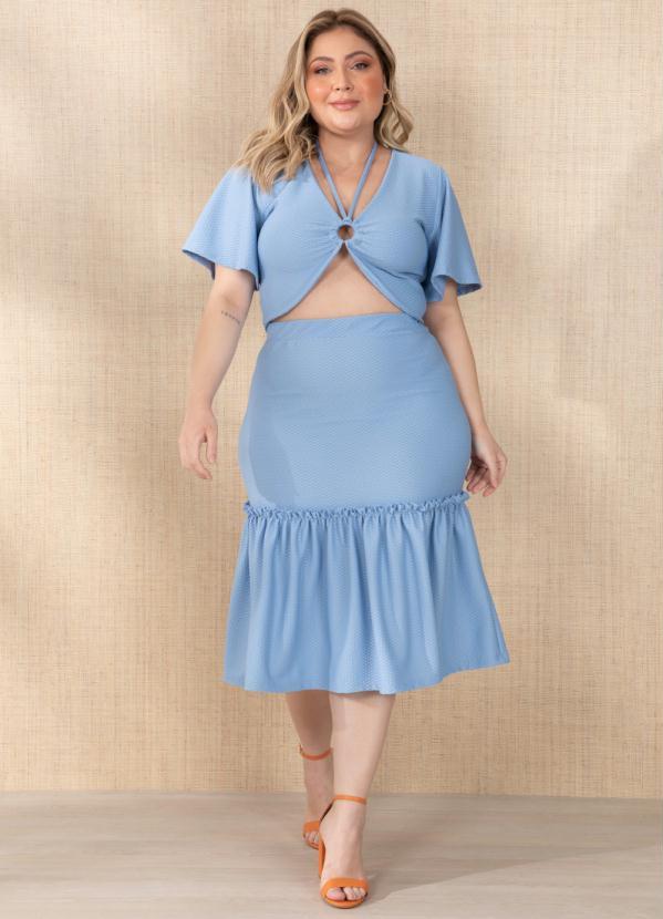 Outlet - Saia Azul com Babado 9