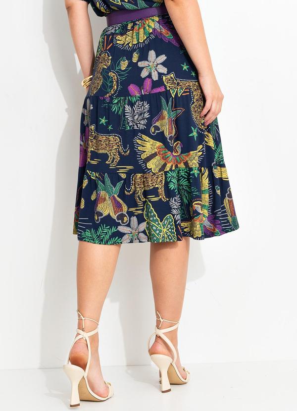 Quintess - Saia Azul com Babados em Camadas 2