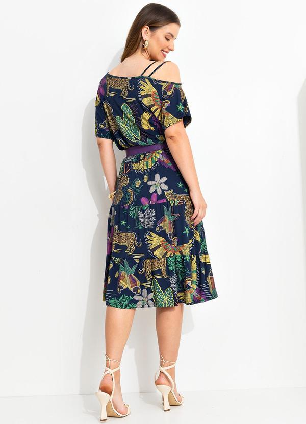 Quintess - Saia Azul com Babados em Camadas 4