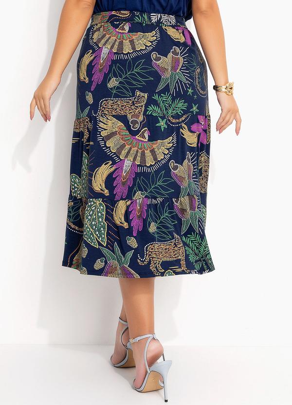 Quintess - Saia Azul com Babados em Camadas 9