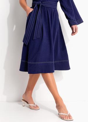 Saia (Azul) em Crepe Plano