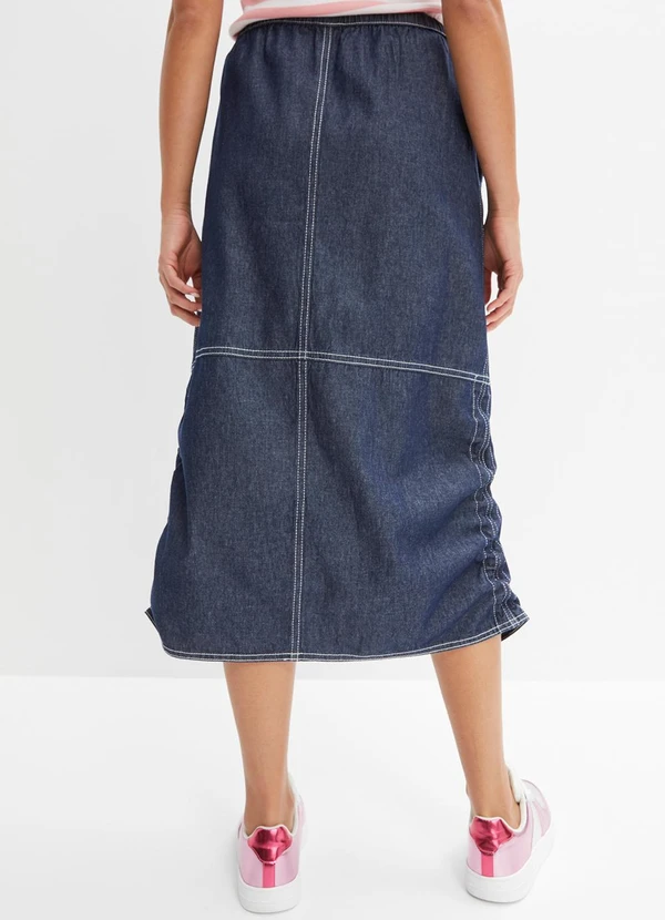 bonprix - Saia Azul em Jeans Leve 2