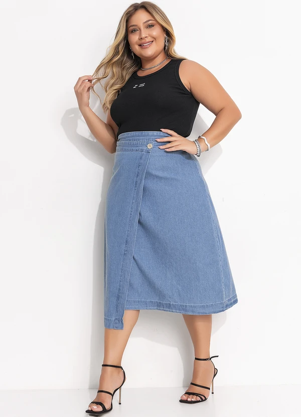 Quintess - Saia Azul em Jeans 6