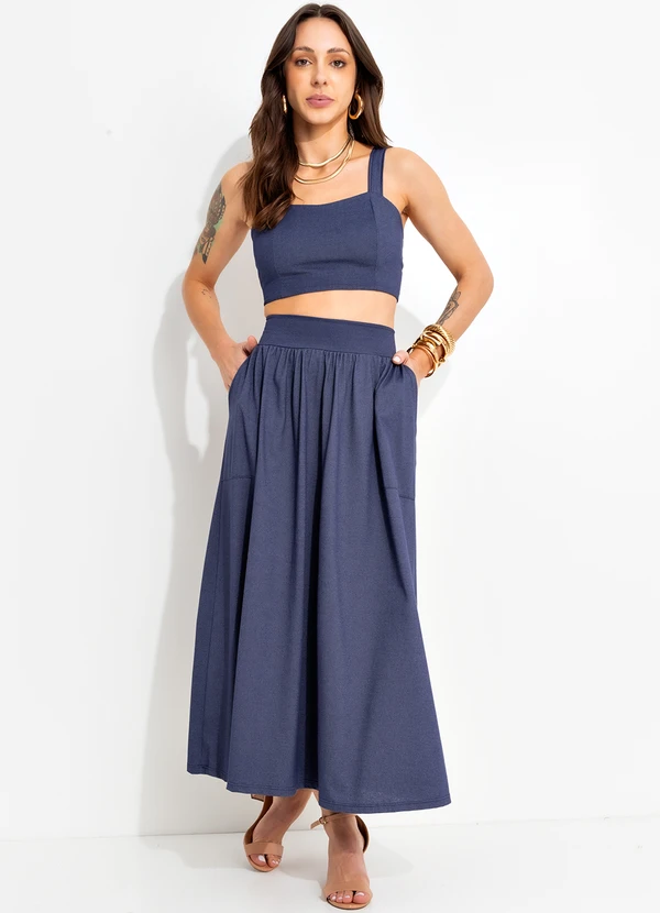 Bimini - Saia Azul em Malha 3