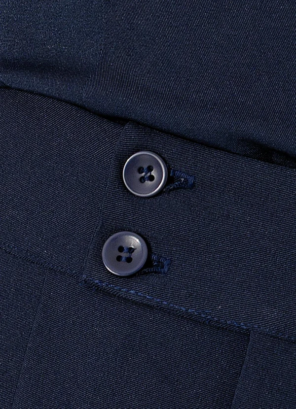 Quintess - Saia Azul Marinho em Crepe Plano 6