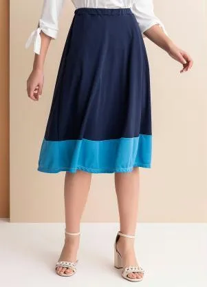 Rosalie - Saia Azul Marinho em Malha - ROSALIE