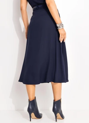 Quintess - Saia Azul Marinho em Viscose Plana - QUINTESS