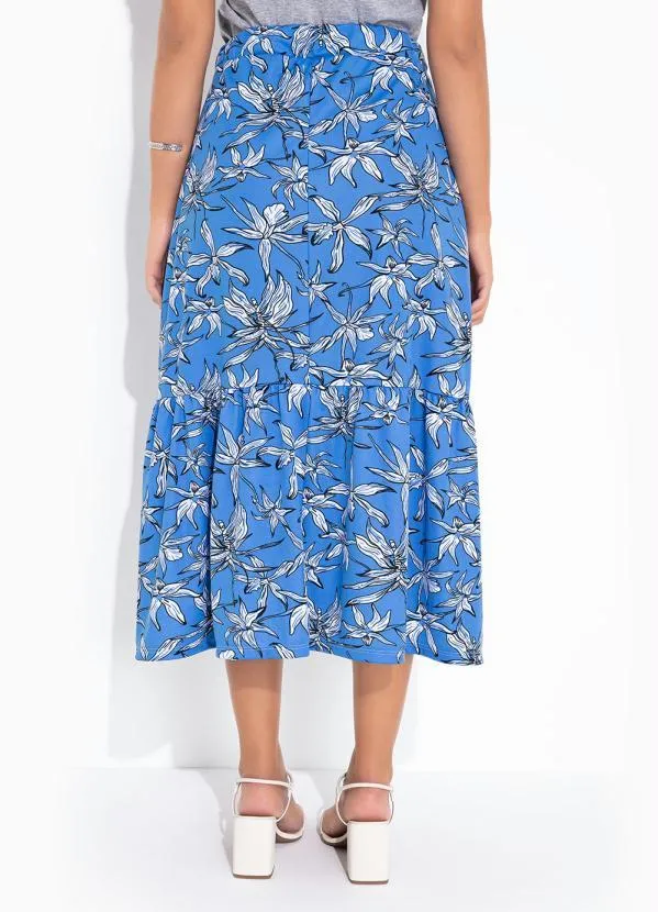 Queima Estoque - Saia Azul Midi Moda Evangélica 2