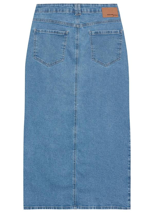Malwee - Saia Azul Mídi Reta Jeans 7