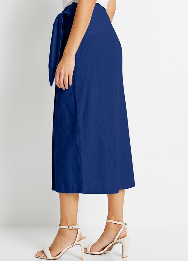 bonprix - Saia Azul Royal em Linho 2