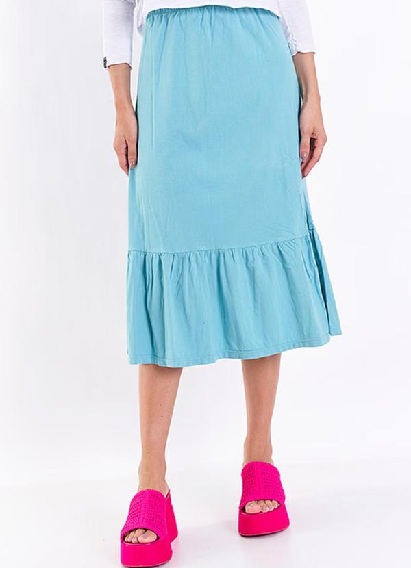 Amo Brand - Saia Babado Verde Acqua